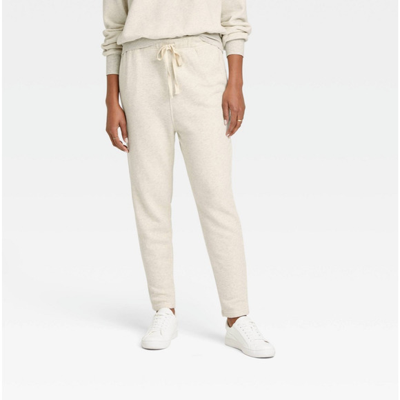 Universal Thread Mid-Rise Rib-Knit Tapered Jogger Pants Gray Women's Size XXL - Picture 1 of 8